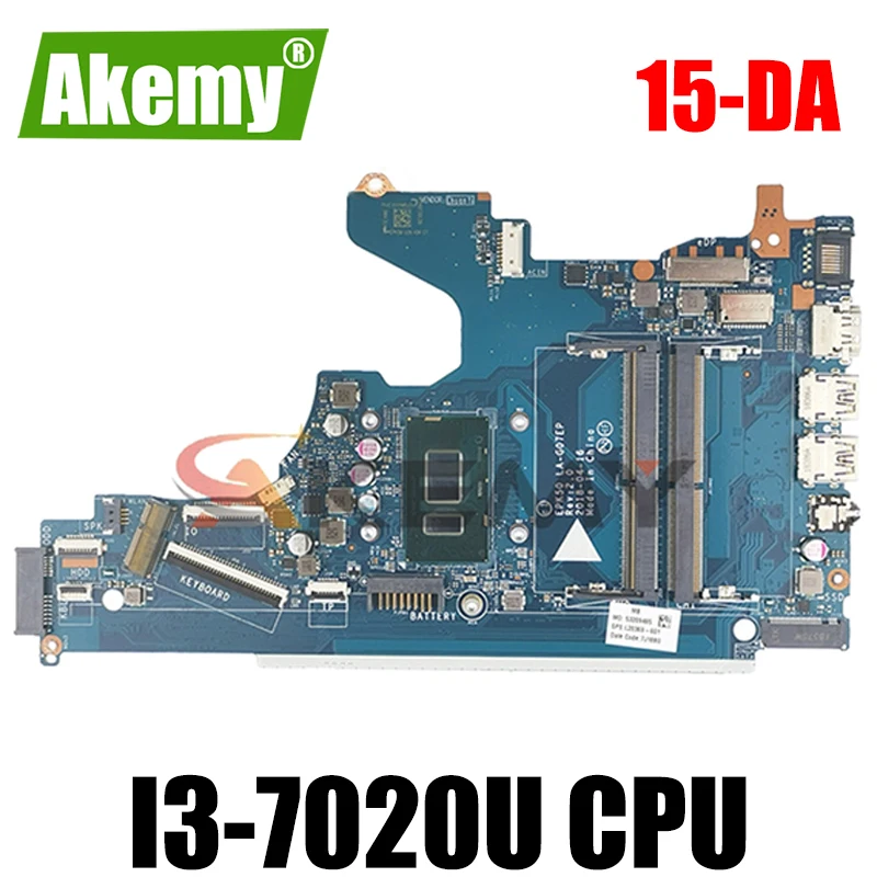 

Материнская плата для ноутбука HP 15-DA 15-DA0076nr с SR3LD I3-7020U L20373-001 EPK50 L20373-601 DDR4 100% протестирована Быстрая доставка