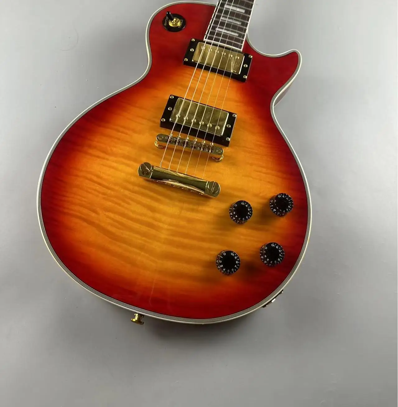 Customized electric guitar sunrise sunflower Caston gold accessories quick shipping