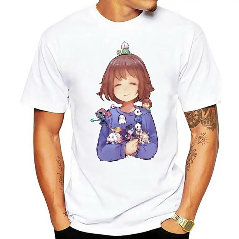 

Undertale Frisk With All Character Pocket Version Black S-M-L-XL-2XL T-shirtTops wholesale Tee custom Environtal printed Tshirt
