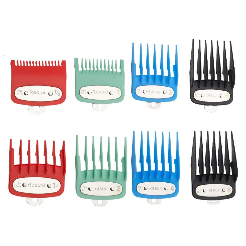 

RESUXI 8PCS Professional Hair Clipper Metal Clip Guides Limit Combs Guards Guide Comb Guards Tool Set for WAHL