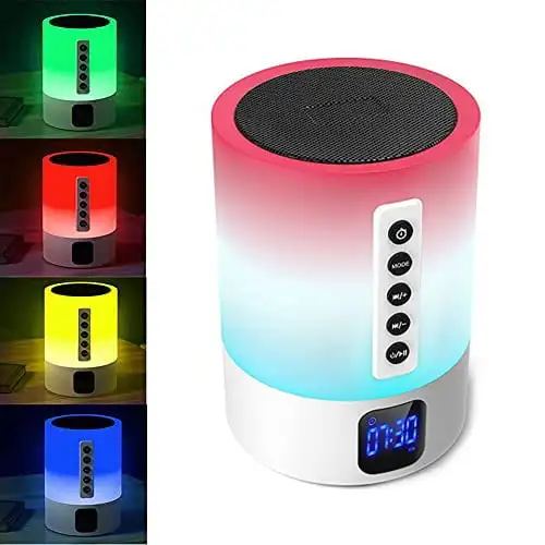 

Night Light Bluetooth Speaker Alarm Clock Best Gift Teenage Girls/Boys