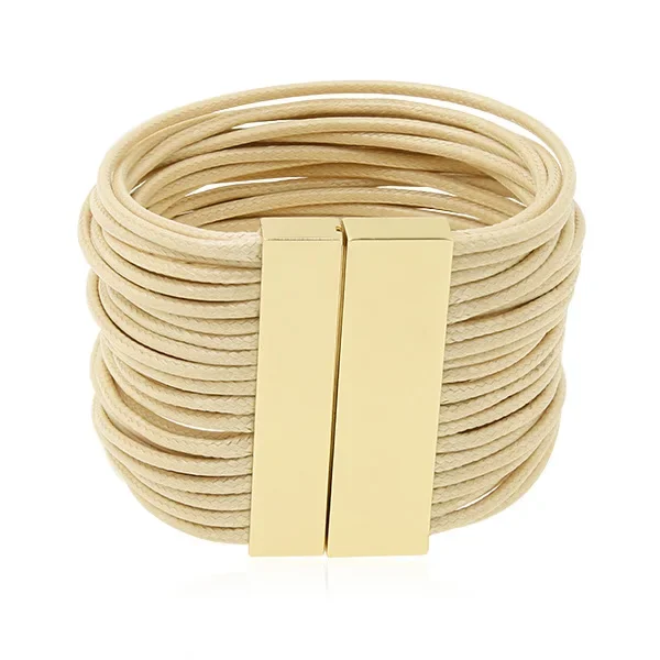 Браслет из многослойного воскового шнура в европейском и американском стиле