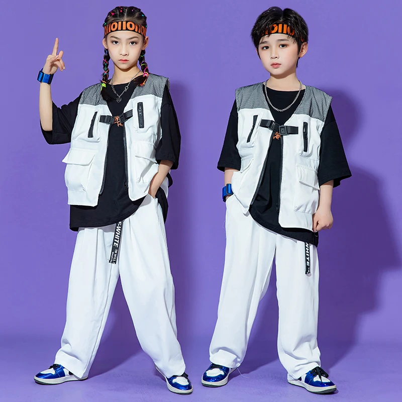 

Детская одежда в стиле K-POP, наряды для танцев в стиле хип-хоп, футболка, уличная одежда, мешковатые штаны для бега для девочек, костюм для бальной комнаты и джазовых танцев, одежда