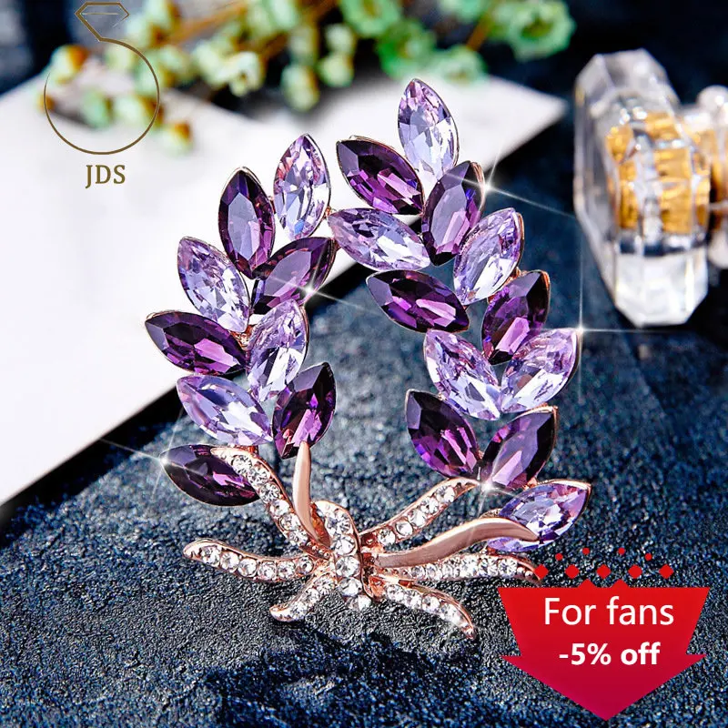 

New Year Brooches for Women Designer Crystal Bauhinia Bouquet Anti-lapse Brooch Vintage Corsage Pin Free Shipping