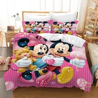 Disney Mickey Mouse Bedding Set For Boy Girl Single Duvet Cover Kids Bedroom Decor Queen King Size Couple Room