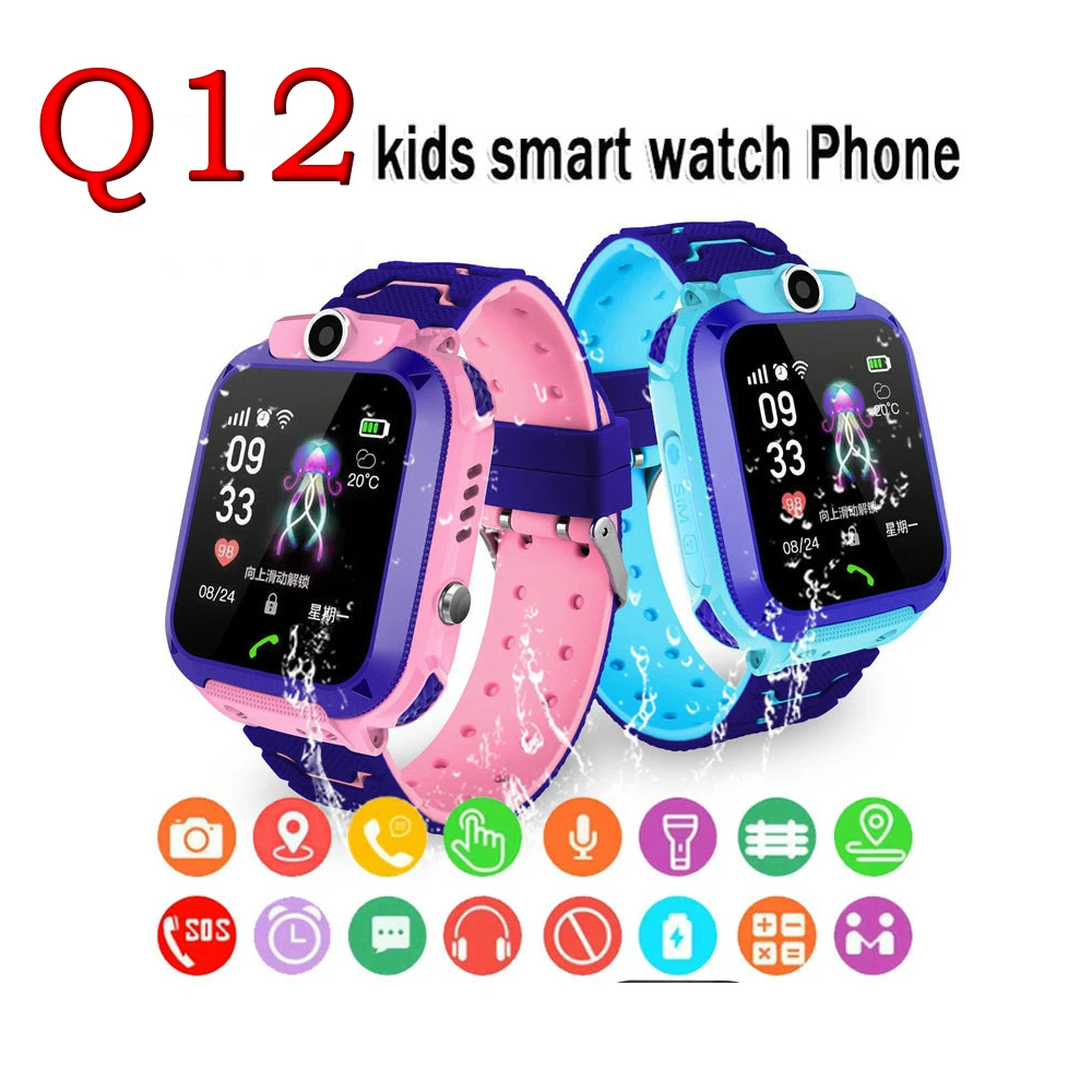 

Q12 Children's Kids Phone Watch Smartwatch With Sim Card For Boys Girls Canera Waterproof IP67 Gift Smart Watch For Android IOS