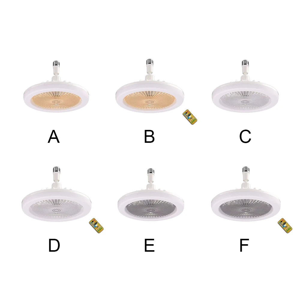 

Cooling Ceiling Fan Adjustable E27 Converter Dimmable Silent LED Fan Lights Hanging Chandelier for Bedroom Yellow