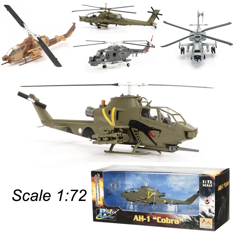 

1/72 Fighter Model Cobra AH-1 Lynx Mk88 Apache AH-64A Plane Diecast Armed Attack Helicopter Aircraft Military Models Display Toy