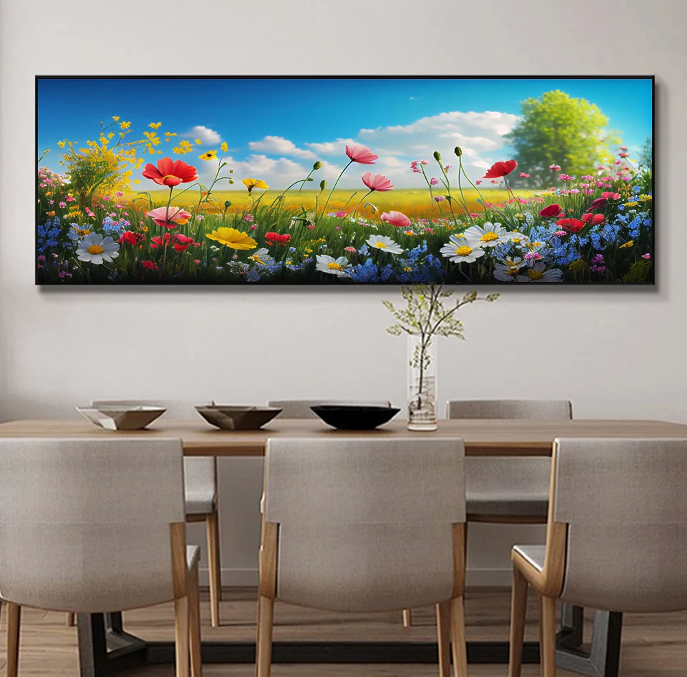 

DIY большая алмазная живопись, вышивка крестиком, цветочное настенное искусство, подвесная картина, полная круглая дрель, вышивка для домашнего декора, 5D