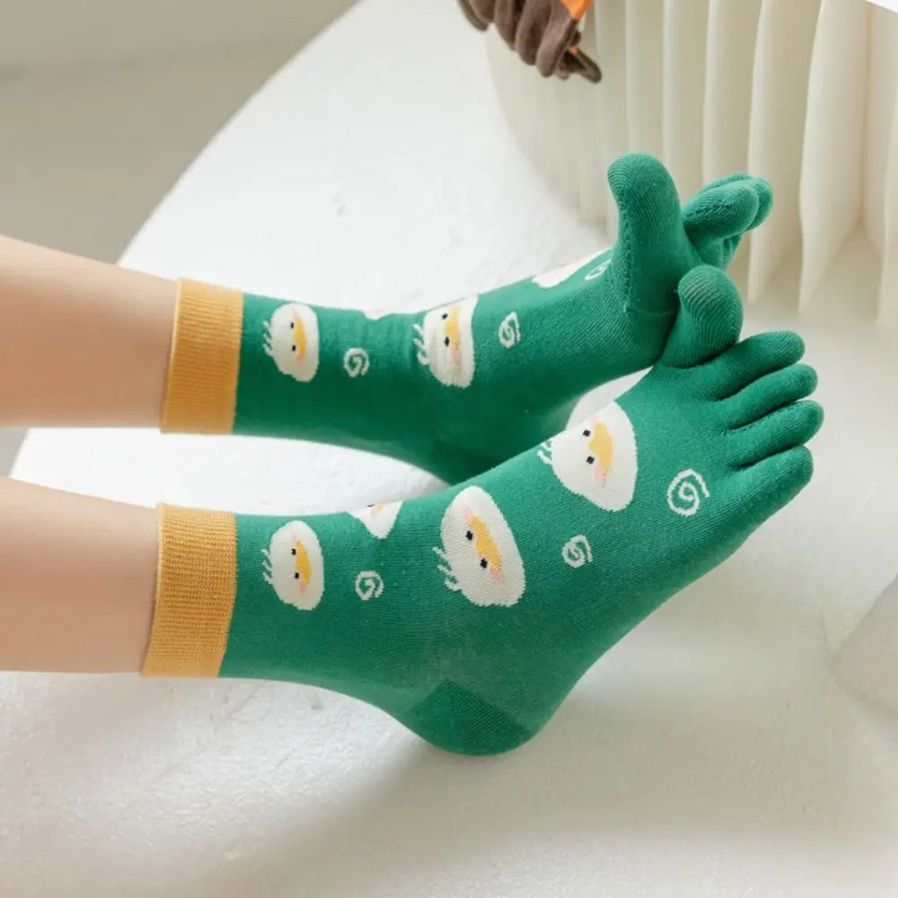 

Novelty Unique Cotton Cartoon Split-toed Socks Mosaic Color Women Socks Five Finger Socks Korean Style Hosiery Fashion Design