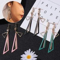 elegant long gifts jewelry geometric triangle earring colorful creative