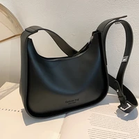 small designer womens black bag simple retro crossbody bags luxury pu leather female handbags pure color bucket shoulder bags