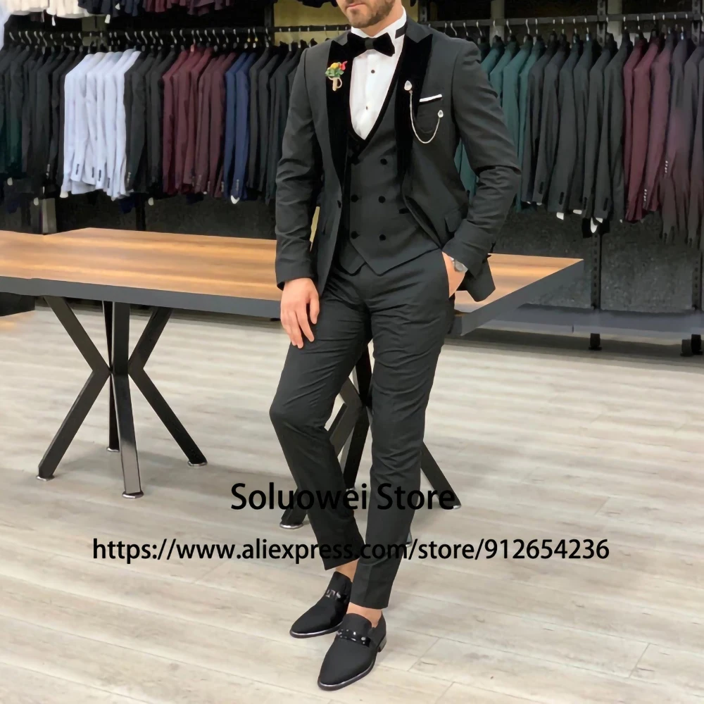 Мужской Комплект из трех предметов светло-голубой облегающий пиджак и брюки