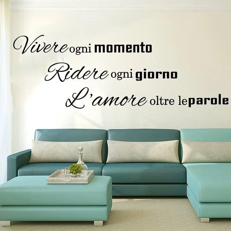 Итальянская Живая Смех любовь Цитата Настенная Наклейка спальня детская комната
