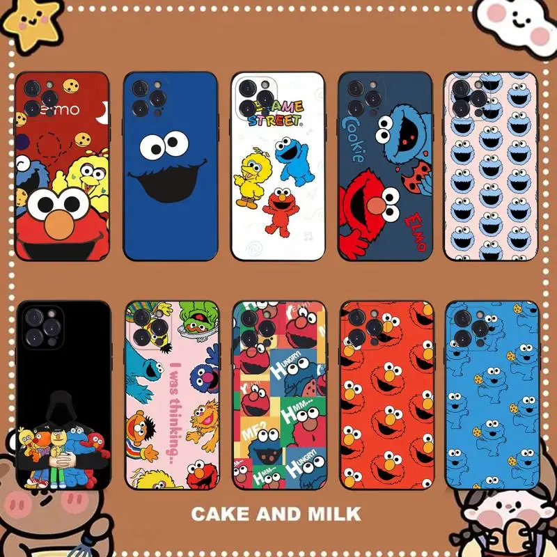 

Cute Cookies ELMO Sesame Street Phone Case for iPhone 11 12 13 mini pro XS MAX 8 7 6 6S Plus X 5S SE 2020 XR case