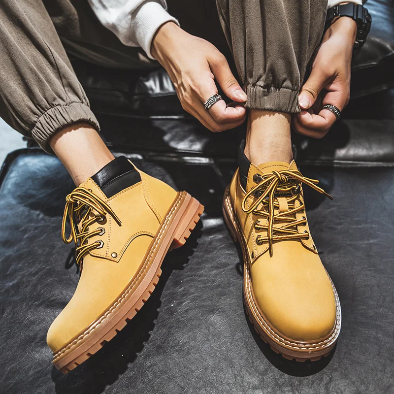 

Мужские мотоциклетные ботинки из натуральной кожи, красные мотоциклетные ботинки на толстой подошве