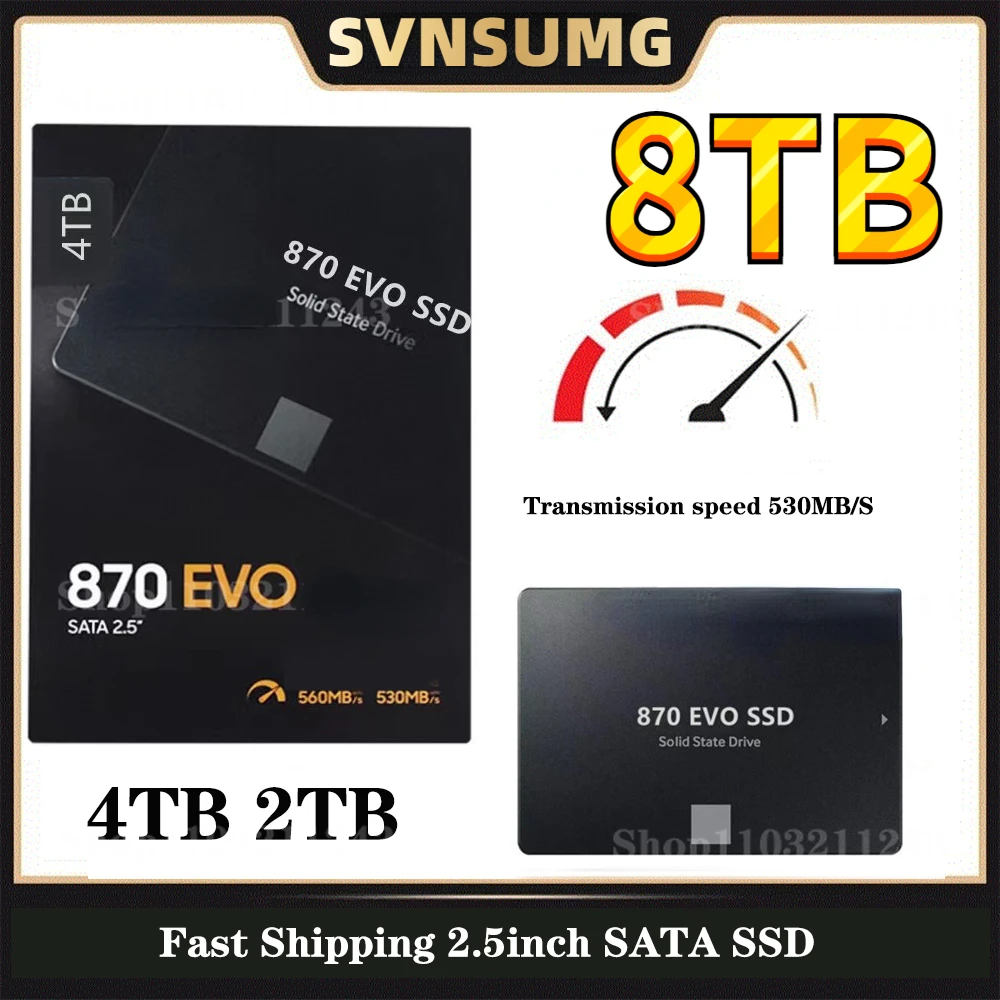 

Brand 4TB SSD 870 EVO Sata 1TB Hard Drive Disk Sata3 2.5 Inch Ssd TLC 500MB/s Internal Solid State Drives For Laptop/Desktop