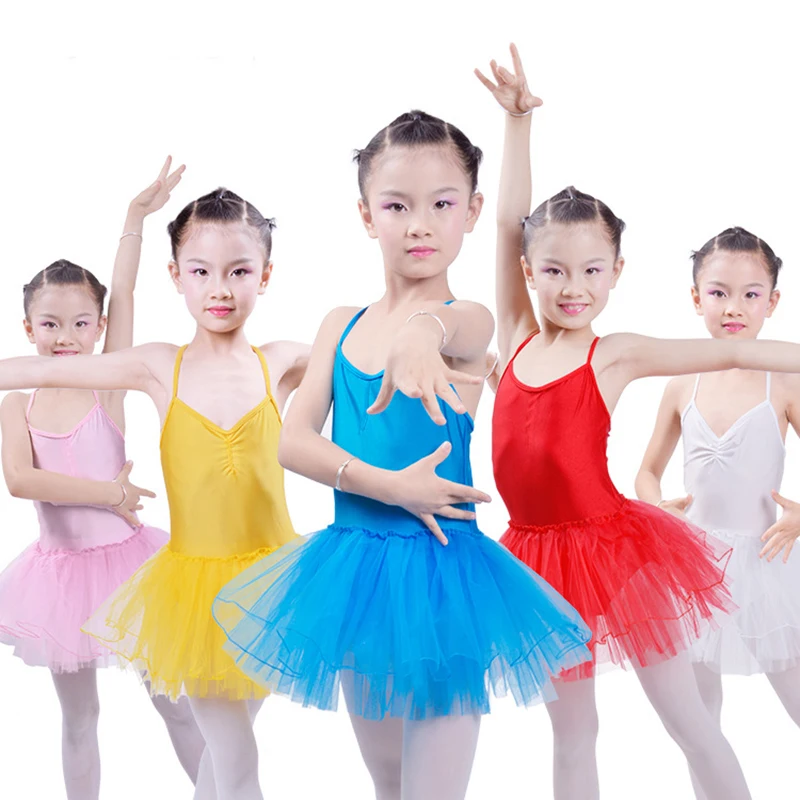 

Colorful moon dance children's practice Ballet Dance gauze skirt sling Latin 61 performance costumes girls dance out
