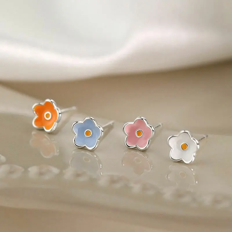 

Серьги-гвоздики женские из серебра 925 пробы с эмалью, 6 мм
