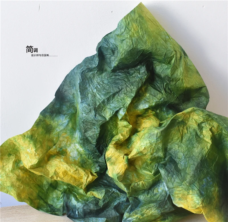

Gradient Ink Green Tie-Dyed Dyed Blue Craft Three-Dimensional Texture Patterned Paper Bogus Kraft Paper Du Gang Paper Fabric