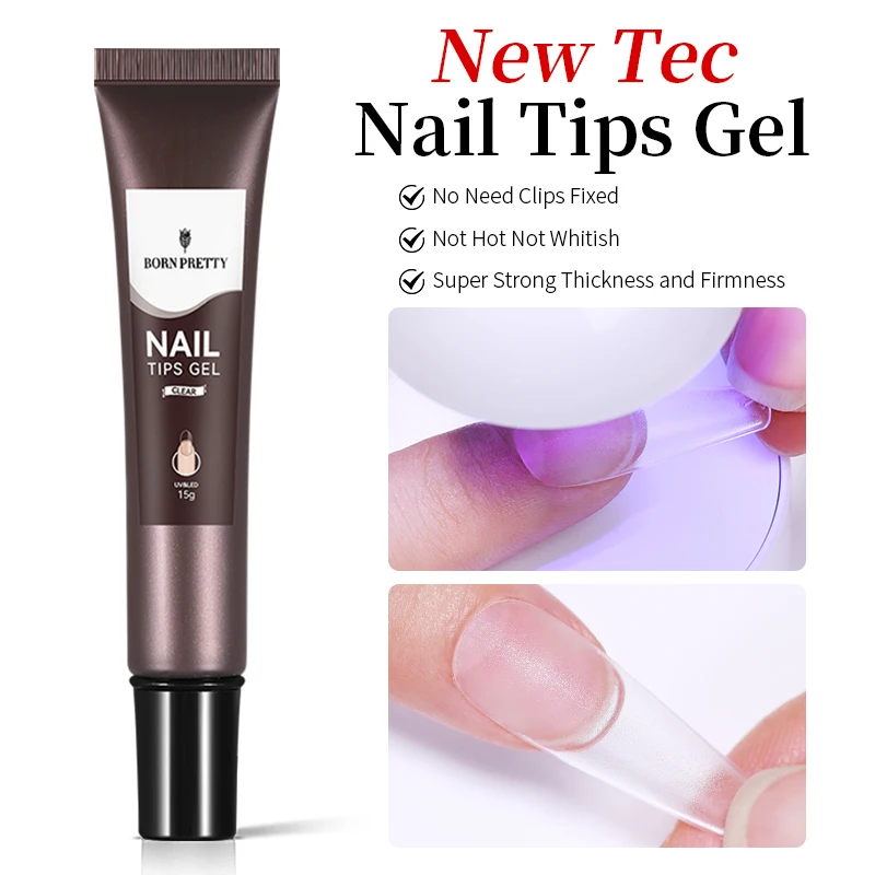BORN PRETTY Tec Типсы для ногтей Гель-лак прозрачные нюдовые белые твердые Exresnion