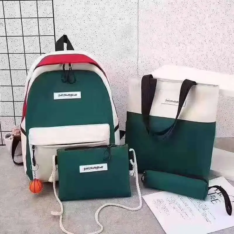 4 шт./комплект холщовые школьные сумки и рюкзаки