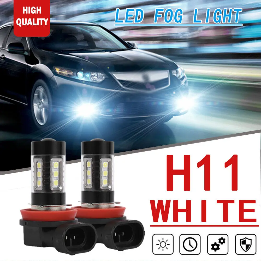 

For Acura TSX TL ILX MDX RDX RL RSX ZDX 2x H11 White 6000K LED Fog Light Bulb