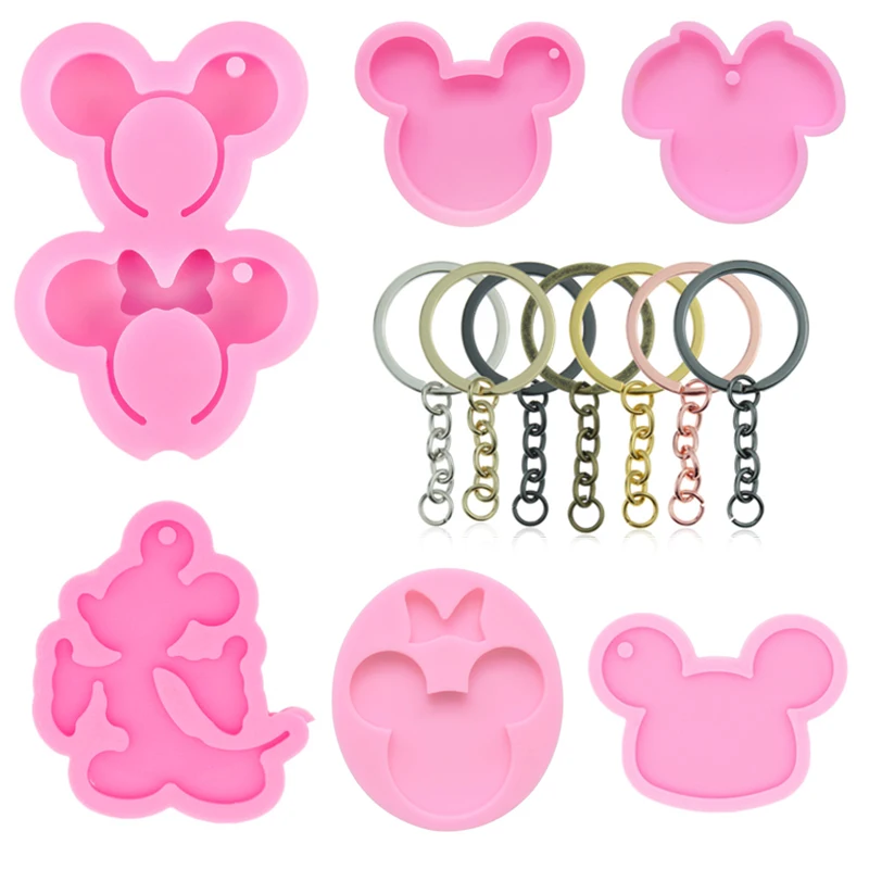 

DIY Cartoon Mouse Keychain Casting Silicone Mold for Resin Jewelry Keychain Pendant Crystal Epoxy Mold Jewelry Making Tool