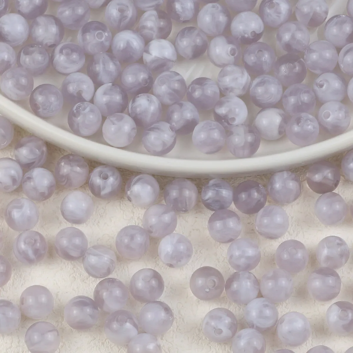 Гладкие шарики акриловые Деревянные Серые бусины круглые бусины-разделители