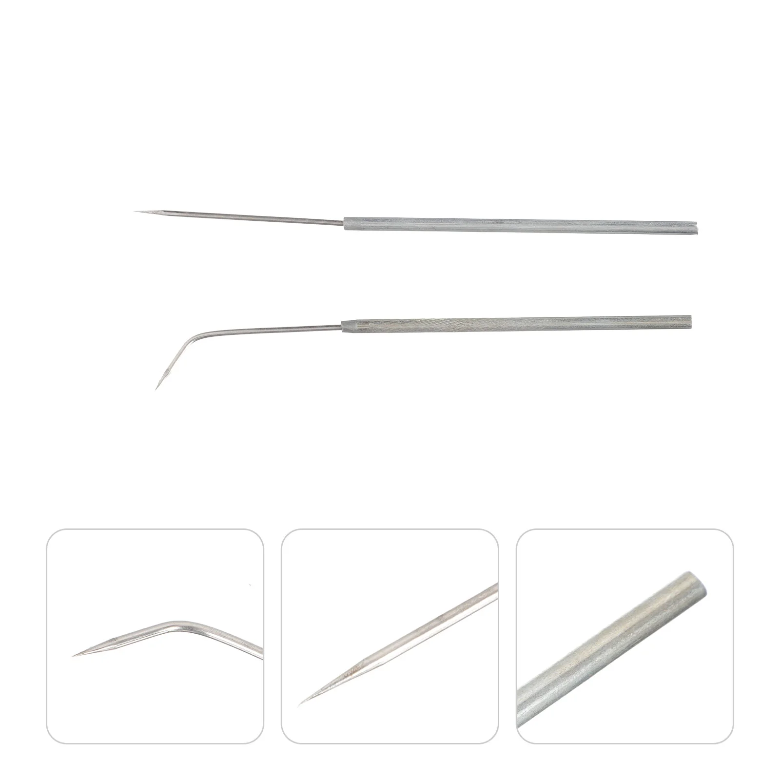 

2 Pcs Facial Tool Stainless Steel Shaped Needle Durable Dissecting Metal Insect Professional Specimen Dissection Tools