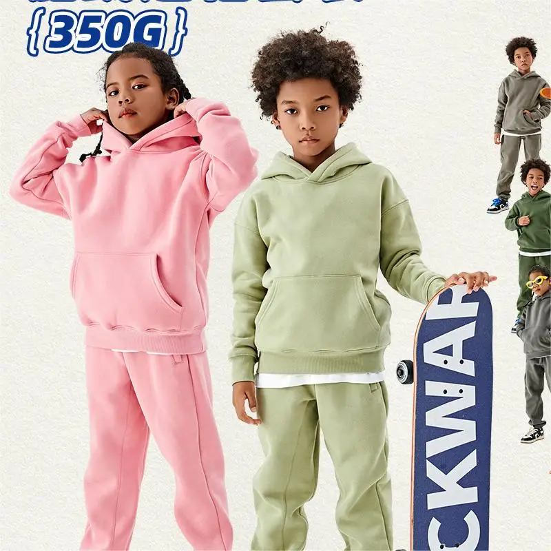 

Детская одежда с капюшоном, модный бренд, сезон осень-зима, сетка 350 г, плюшевые плотные комплекты, одежда