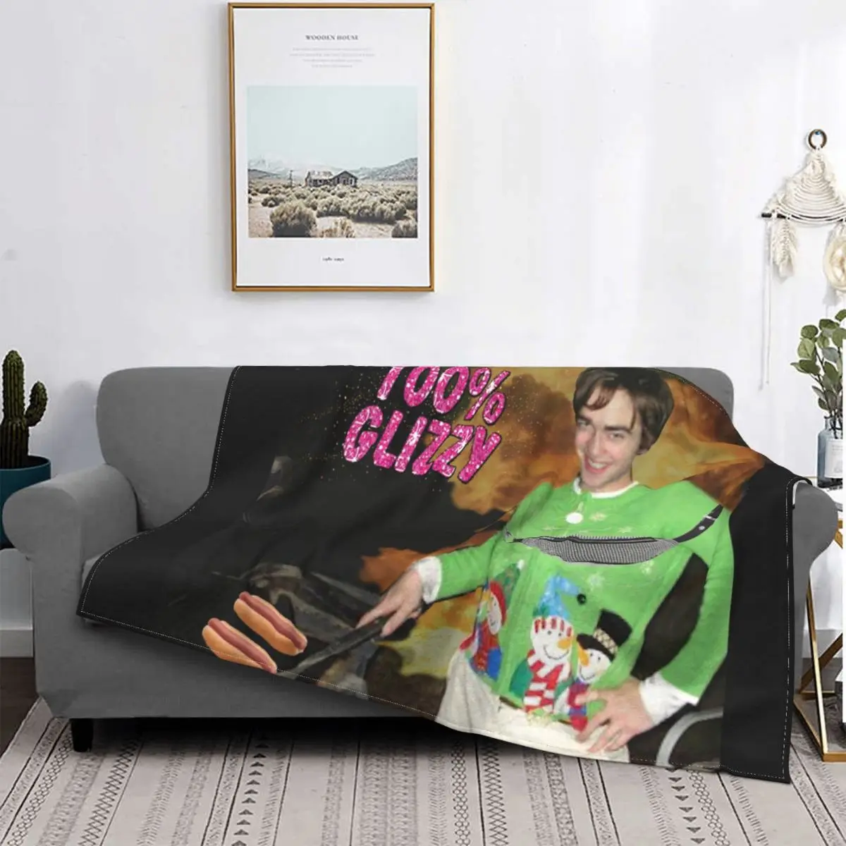 

Robert Funny College Blankets Flannel Winter Glizzy Dorm Breathable Lightweight Throw Blankets for Sofa Office Plush Thin Quilt