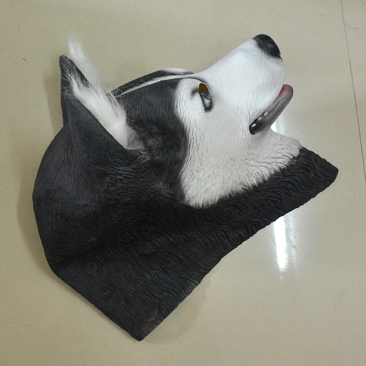 Маска Хаски на Хэллоуин голова собаки Erha чехол для головы животных