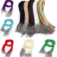 10pcs multicolor braided adjustable wax cord for bracelet necklace jewelry making leather rope with lobster clasp string chain