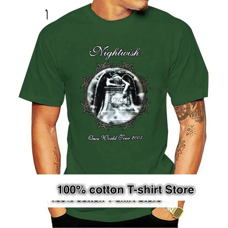 

NIGHTWISH ONCE TOUR BLACK T SHIRT WITHIN TEMPTATION TARJA TURUNEN XANDRIA EPICA 100% cotton tee shirt tops wholesale tee