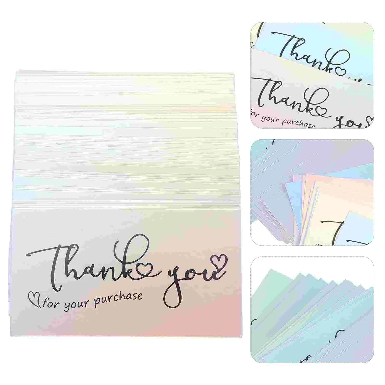 

Cards Thank You Postcards Business Note Appreciation Customer Small Card Greeting Gift Envelope Seasons Greetings Holographic