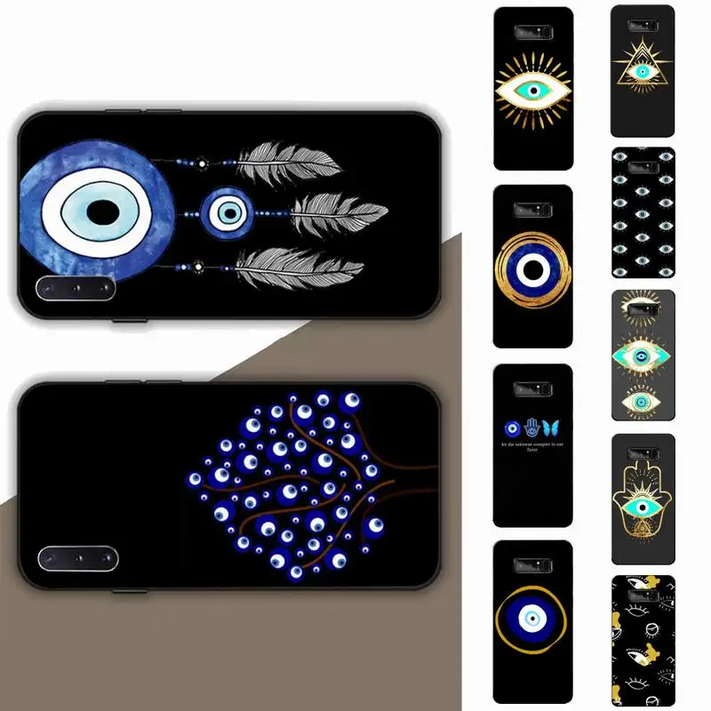 

Evil Eye Illustrations black Phone Case for Samsung Note 5 7 8 9 10 20 pro plus lite ultra A21 12 72