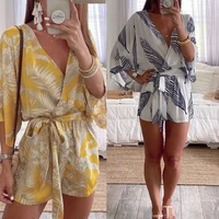 sexy deep v neck long sleeve party long sleeve lace up jumpsuit women playsuit shorts romper bodycon trousers