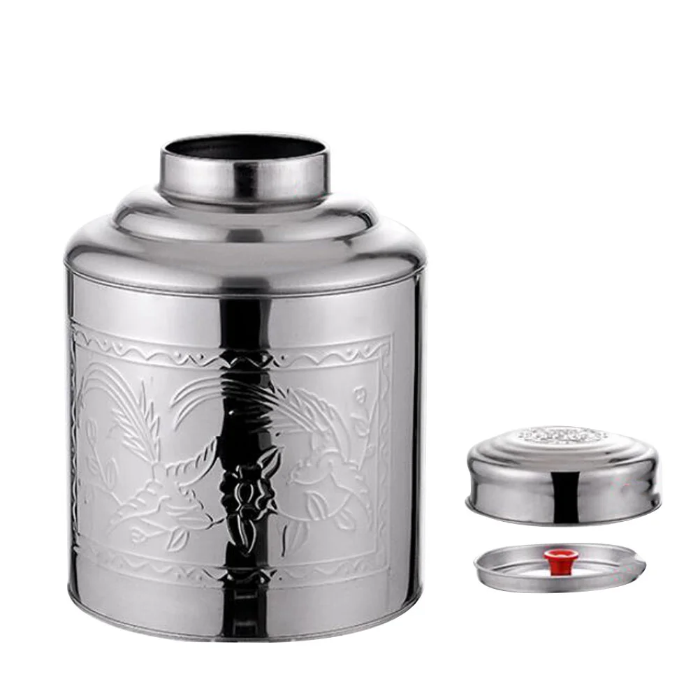 

Tea Storage Canister Jar Container Stainless Tin Steel Metal Coffeeloose Can Airtight Kitchen Flour Containers Jars Candy
