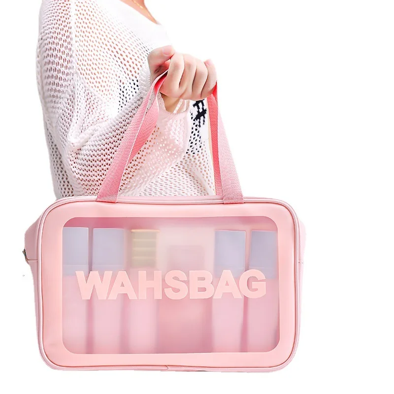 

PU Women Travel Storage Bag Toiletry Organize Waterproof PVC Cosmetic Bag Portable Transparent MakeUp Bag Female Wash Bag2022