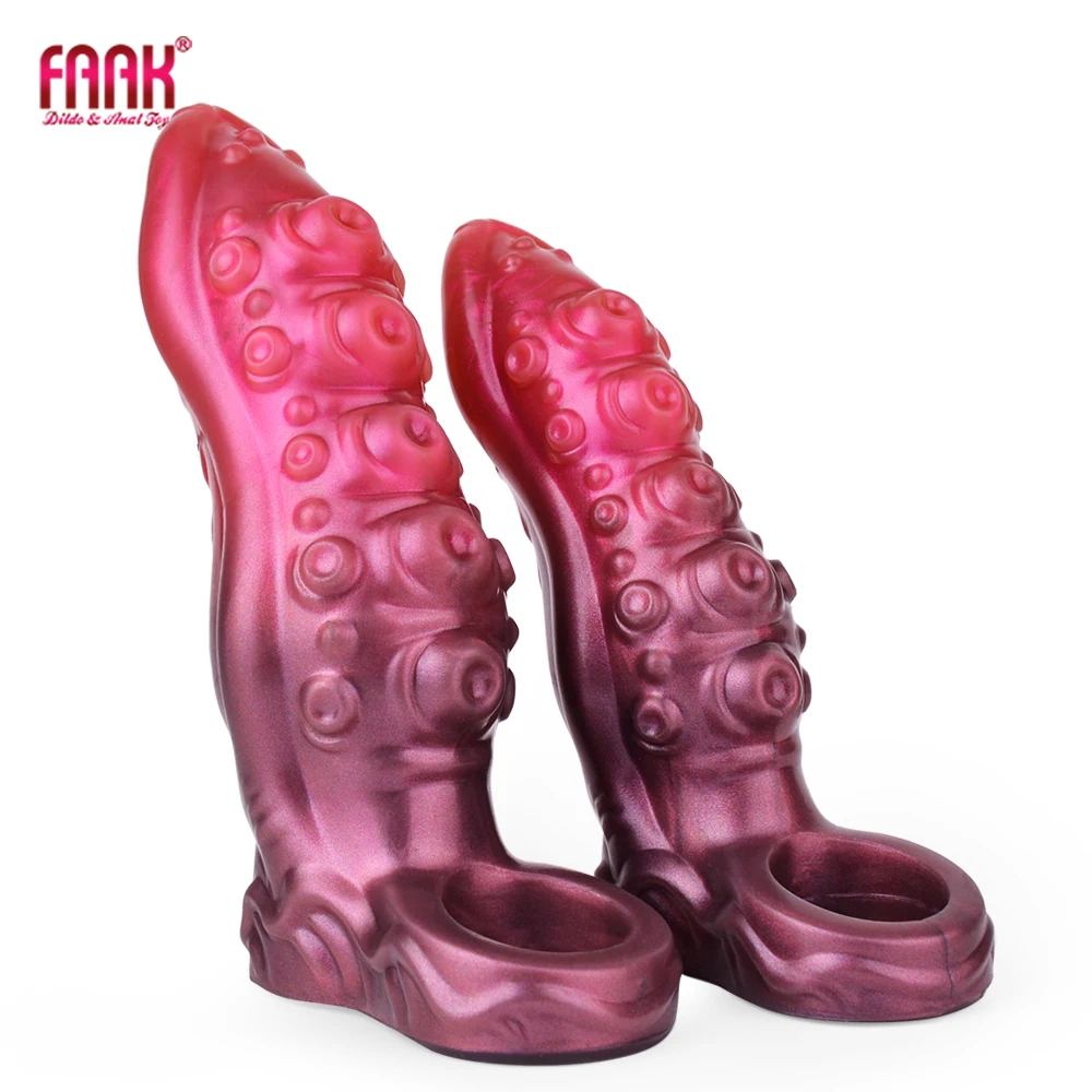 FAAK большой силиконовый Фэнтезийный фаллоимитатор размер M L для задержки