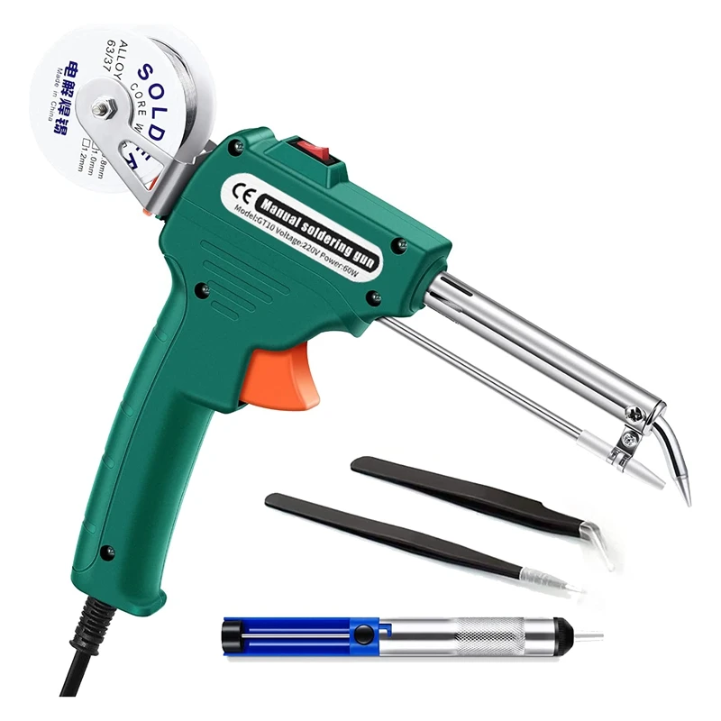 

60W Welding Gun Automatic Welding Gun Soldering Iron Kit With Welding Wire Desoldering Pump,US Plug