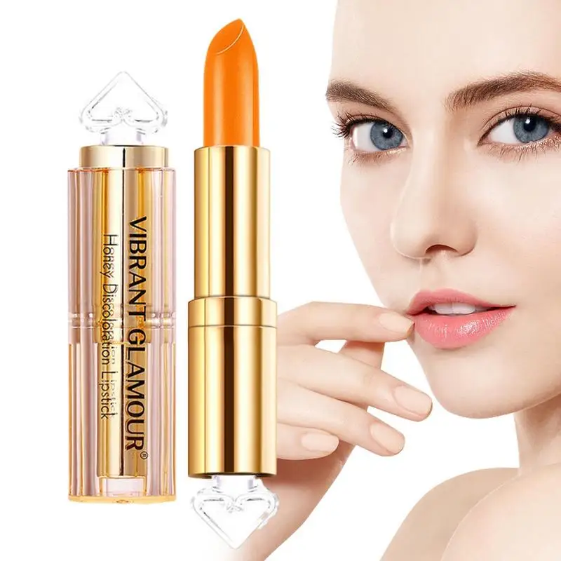 

Honey Magic Color Lipstick Non-greasy Temperature Lip Balm Moisturizing Nourishing Long Lasting Smooth Natural Lip Makeup