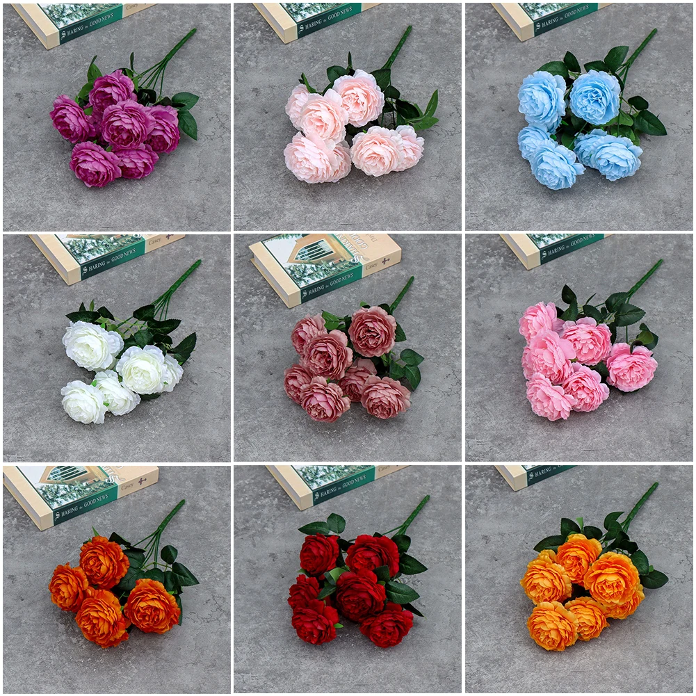 

Искусственный цветок, растение в воде, Букет пионов, шелковое свадебное растение, Осеннее украшение для стола, товары для домашней вечеринк...