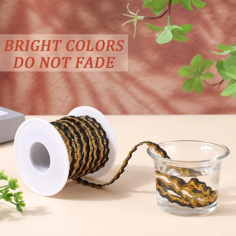 Плетеная тесьма ЗигЗаг с металлическими блестками длина 16 4 Х5 мм