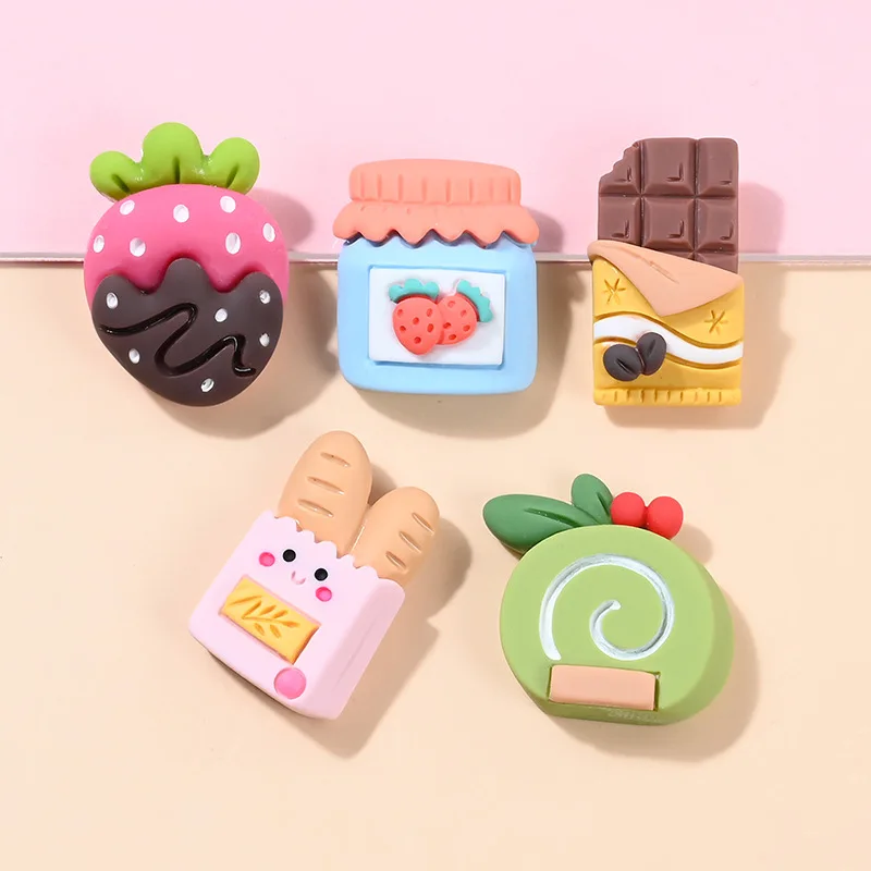 15 шт./лот Резиновые Милые Мультяшные брелоки печенье торт фрукты девочка шпилька