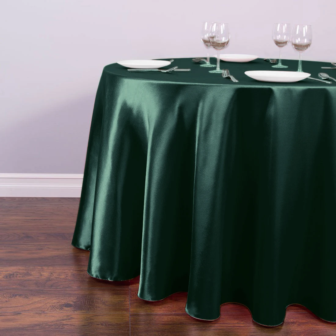 Bright Smooth Fabric Round  Table Cloth For Wedding Party Restaurant Banquet Decorations