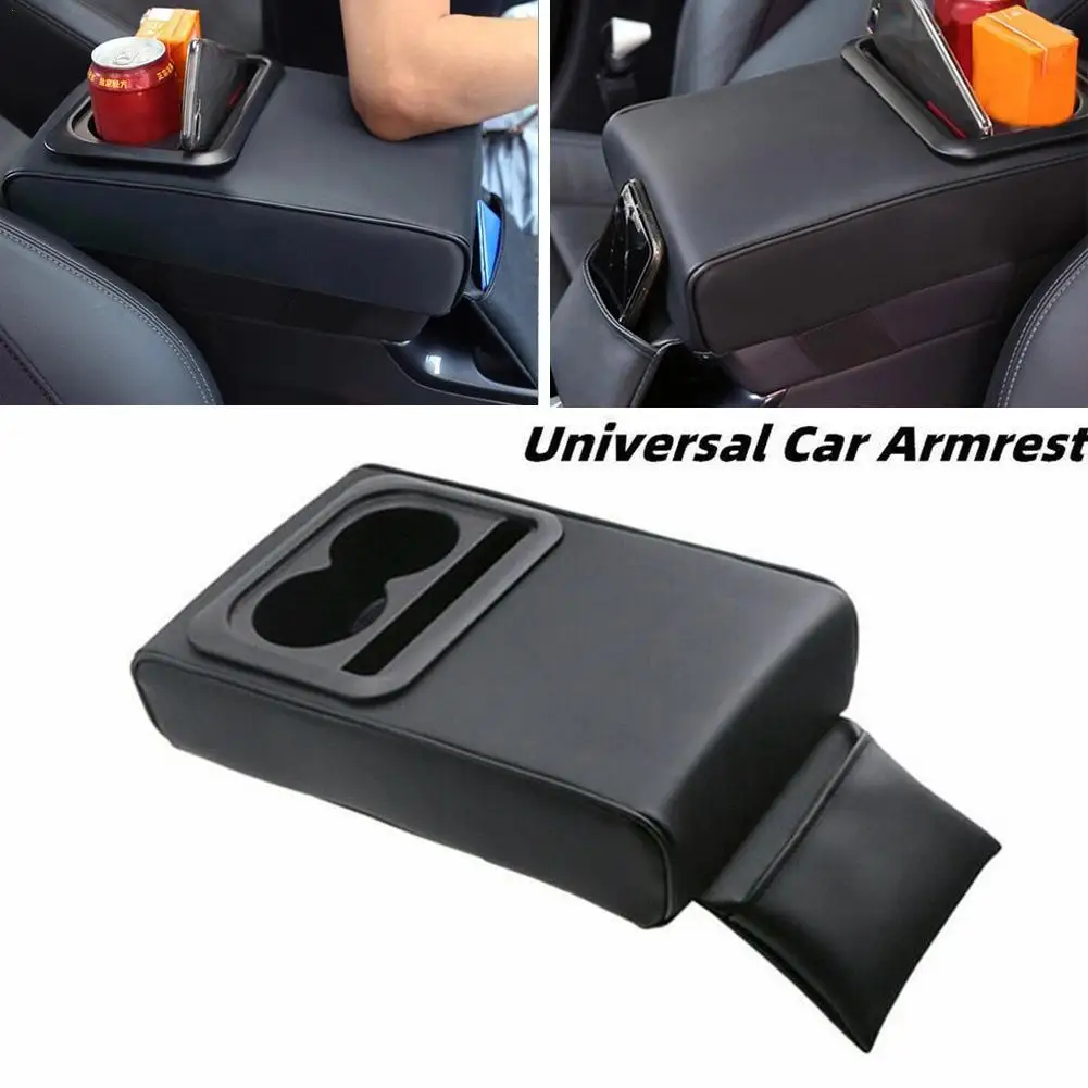

Car Armrest Cushion Box With Cup Holder Rear Seat Increased Elbow Support Car Armrest Holder Vehicle Arm Cushion Storager