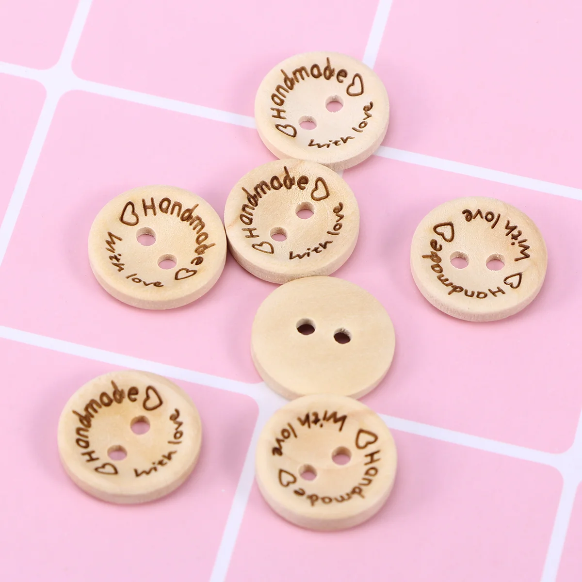 

Button Wood Wooden Handmade Craft Sewing Buttons Holes Love Round Decor Natural Decorative Vintage Shirt Rustic Scrapbook Suit