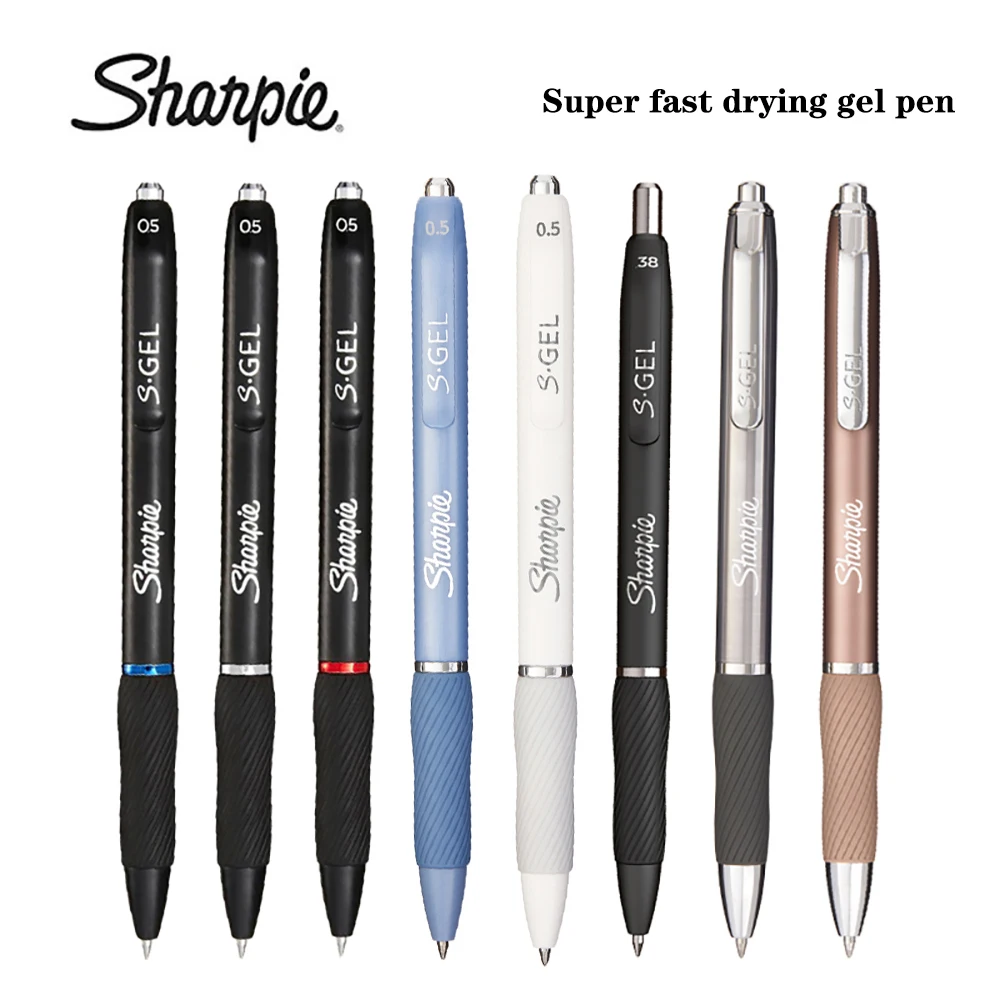1pcs American Sharpie Press Gel Pen 0.5mm Black Ultra-fast-drying Smooth Signature Pen Cute Stationery Office Accessories Caneta